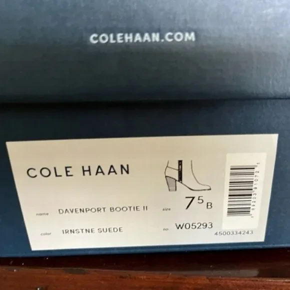 "Worn Once" - Woman's Cole Haan Davenport Bootie II, Size 7.5, Ironstone Suede - Picture 4 of 8
